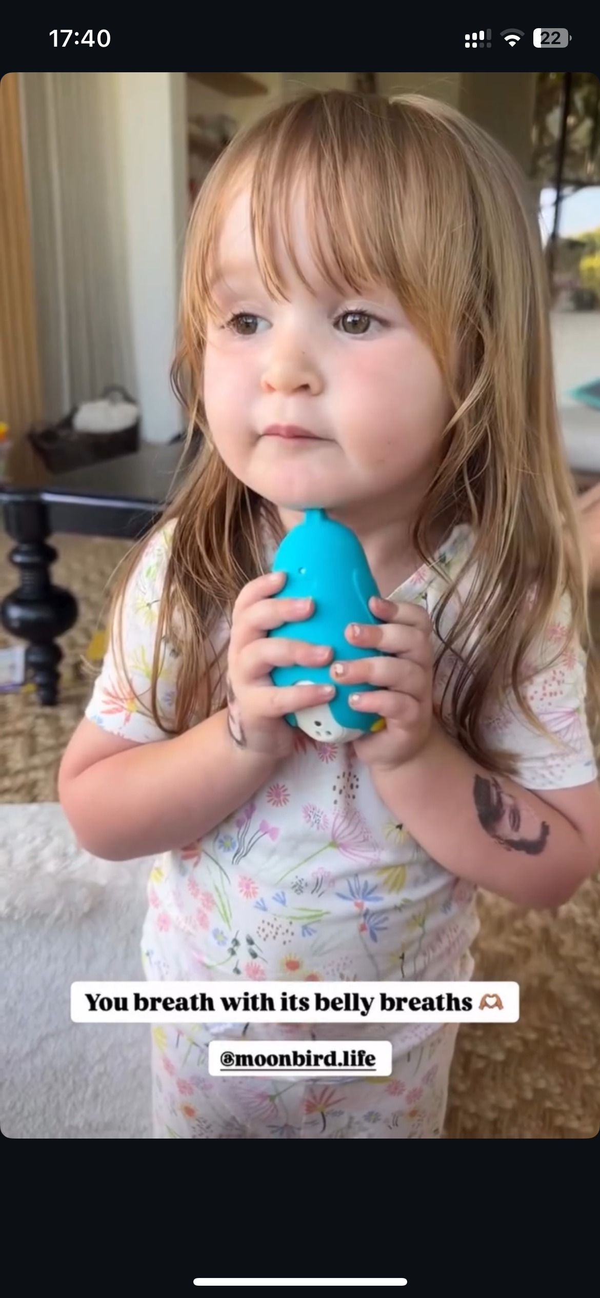 Child using moonbuddy during stressful moment